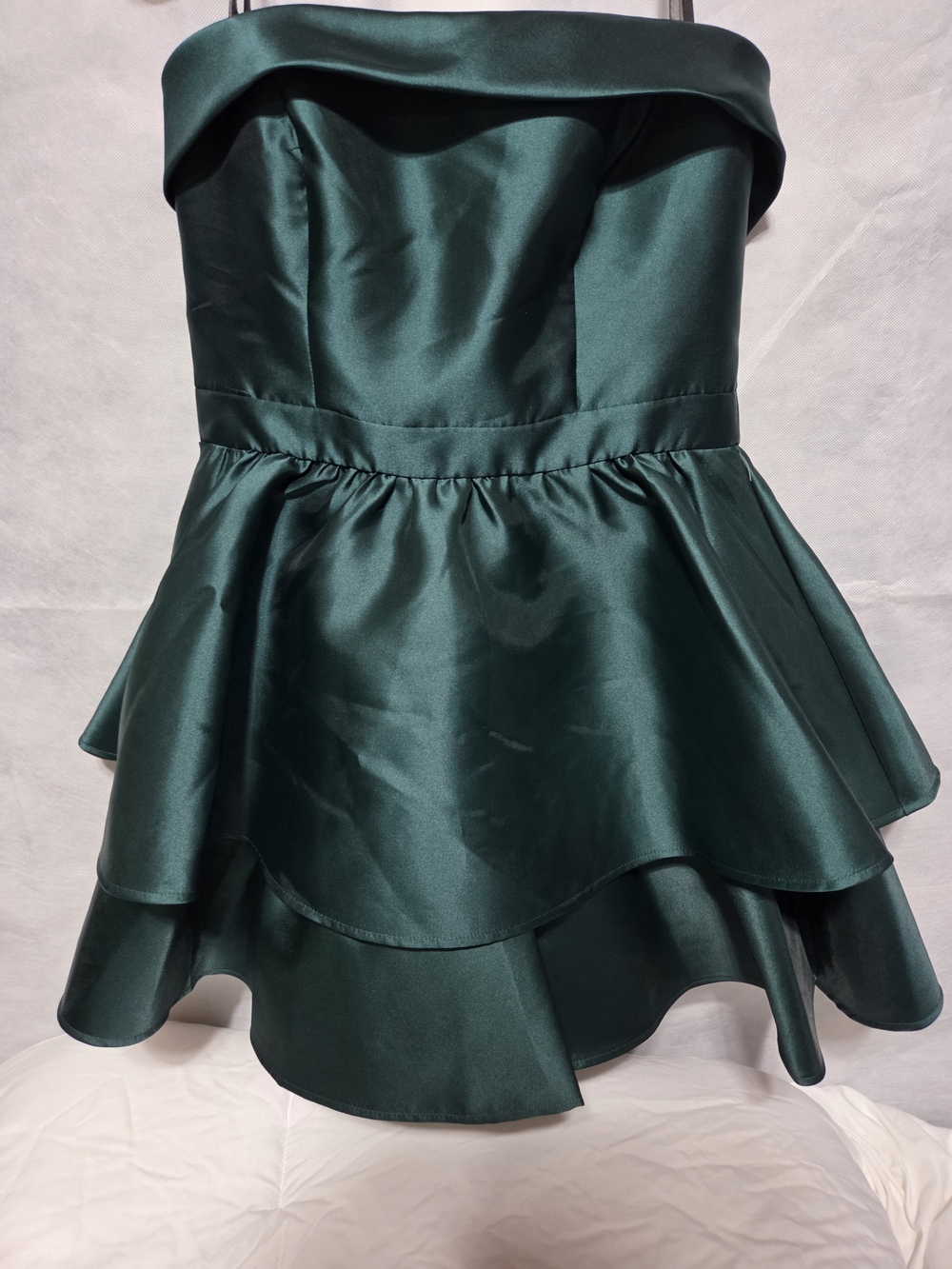 B Darlin Dark Emerald Satin Strapless Party Dress